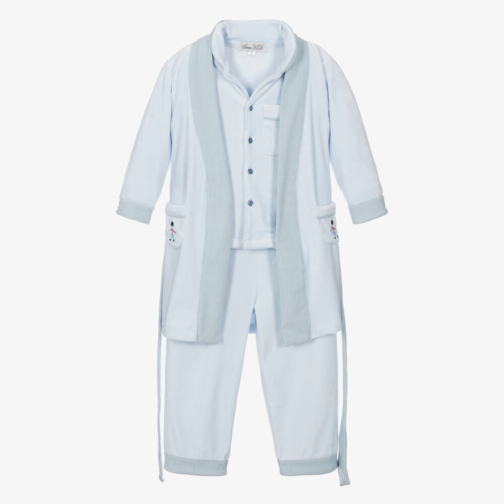 Beau KiD-Boys Blue Pyjamas & Dressing Gown Set | Childrensalon Outlet
