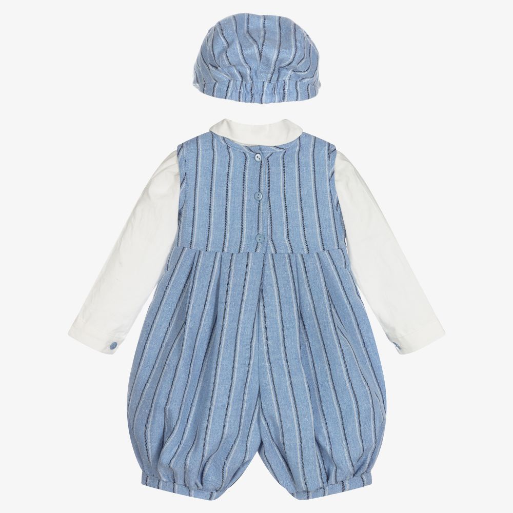 Beau KiD-Boys Blue Striped Babysuit Set | Childrensalon Outlet