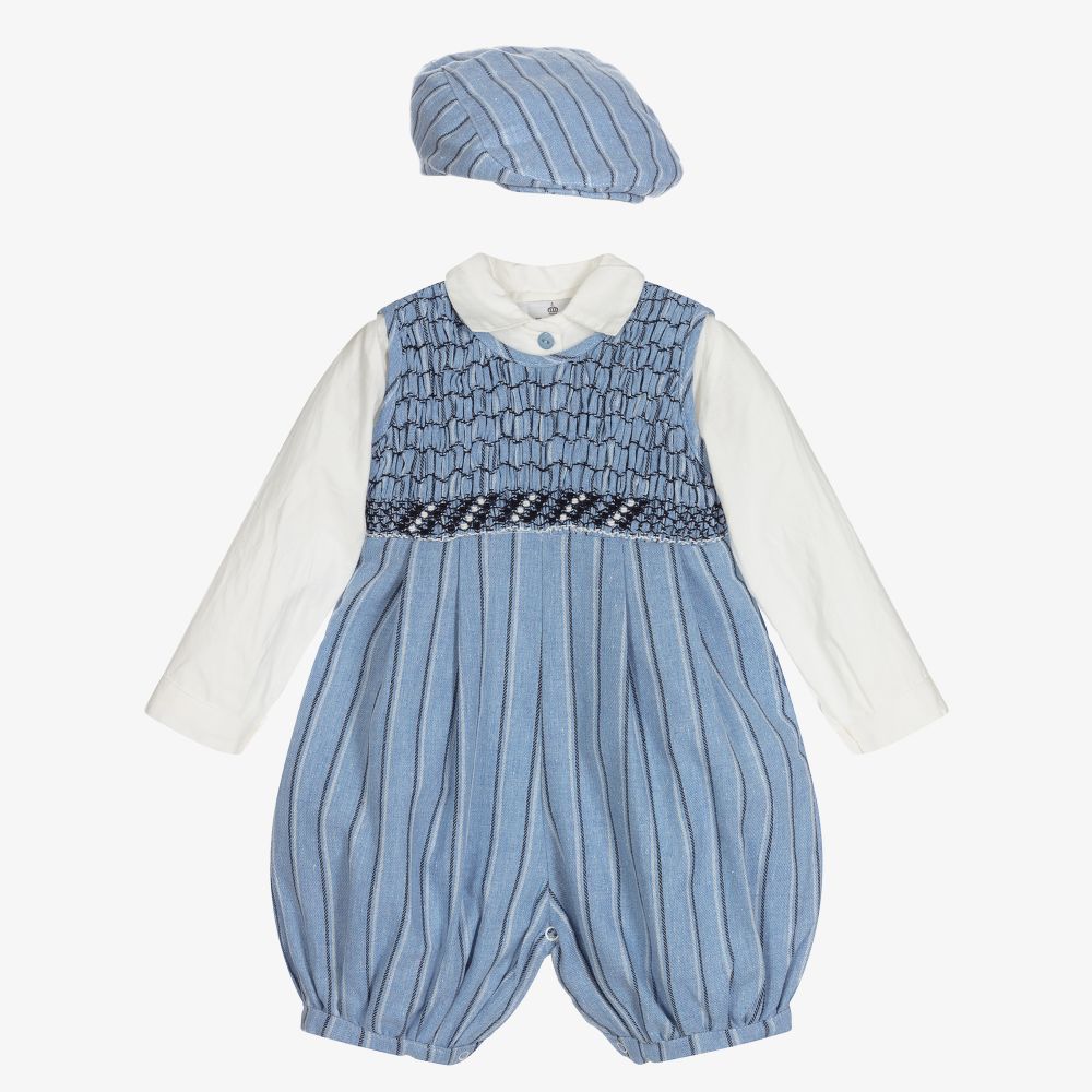 Beau KiD - Boys Blue Striped Babysuit Set | Childrensalon