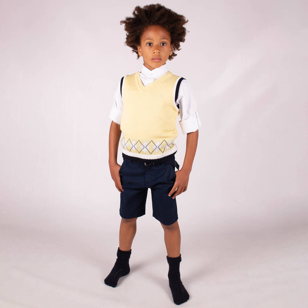 Beau KiD-Boys Blue & Yellow Shorts Set | Childrensalon Outlet