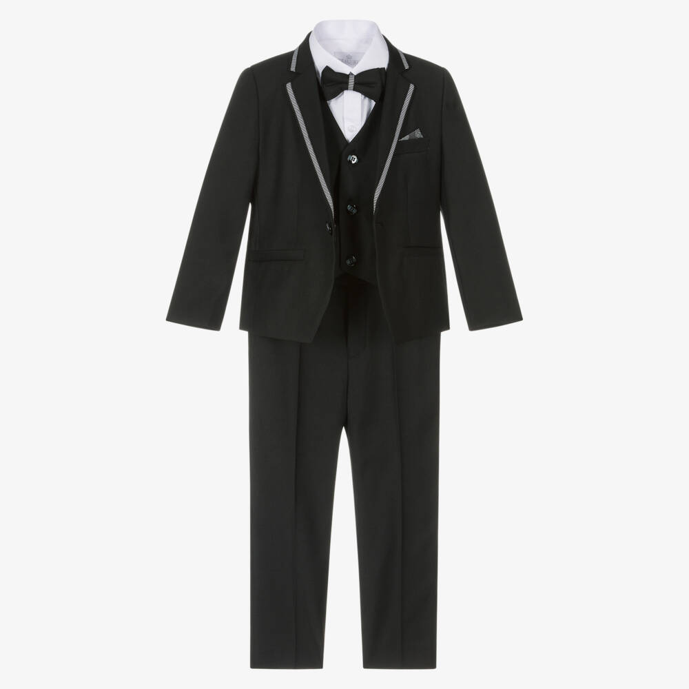 Beau KiD-Boys Classic Black Twill Ensemble | Childrensalon Outlet