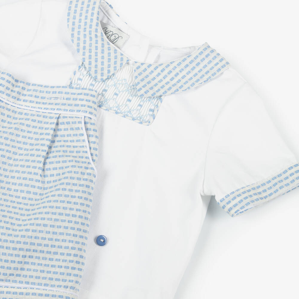 Beau KiD-طقم كلاسيكي أزرق وأبيض للأولاد | Childrensalon Outlet