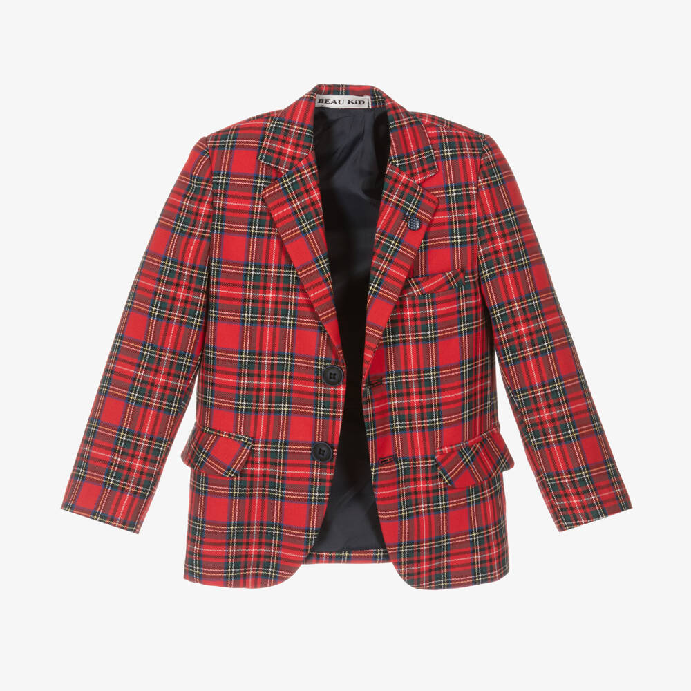 Beau KiD-Boys Classic Red Plaid Ensemble | Childrensalon Outlet