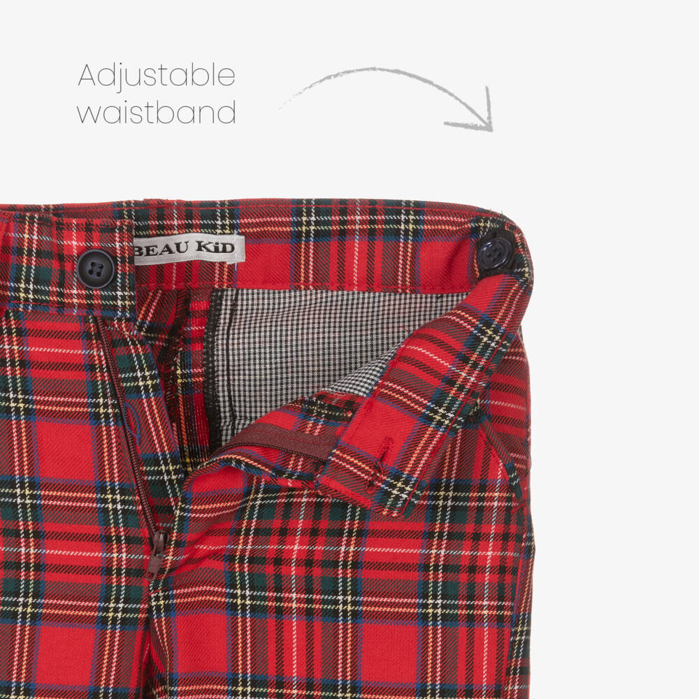 Beau KiD-Boys Classic Red Plaid Ensemble | Childrensalon Outlet