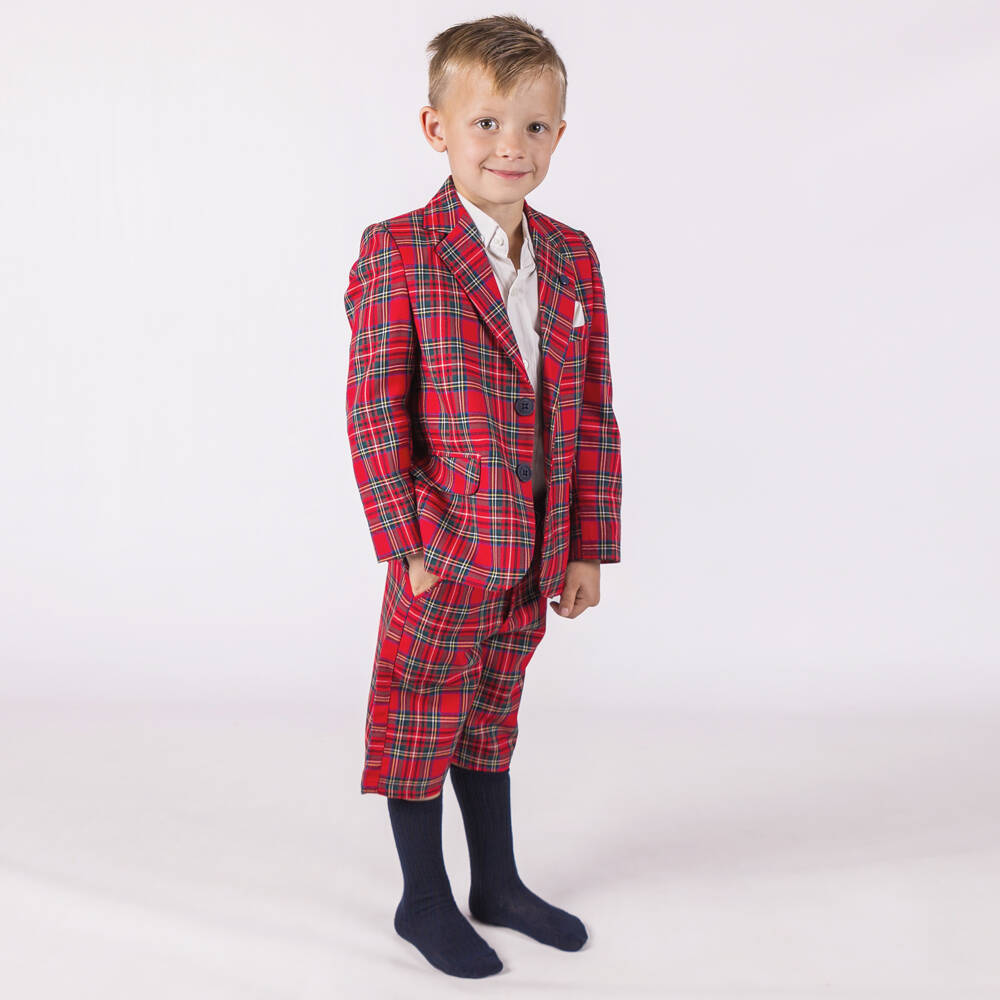 Beau KiD-Boys Classic Red Plaid Ensemble | Childrensalon Outlet