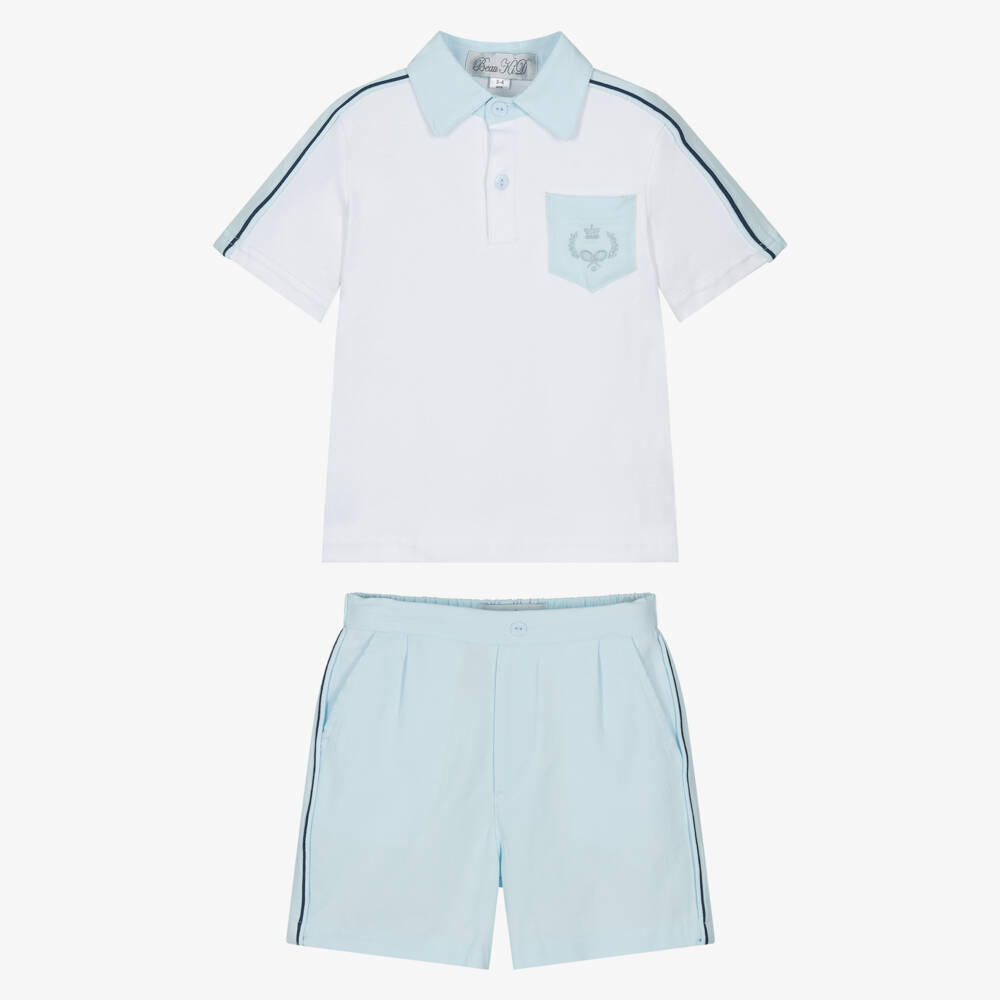 Beau KiD-Boys Cool Blue Cotton Set | Childrensalon Outlet