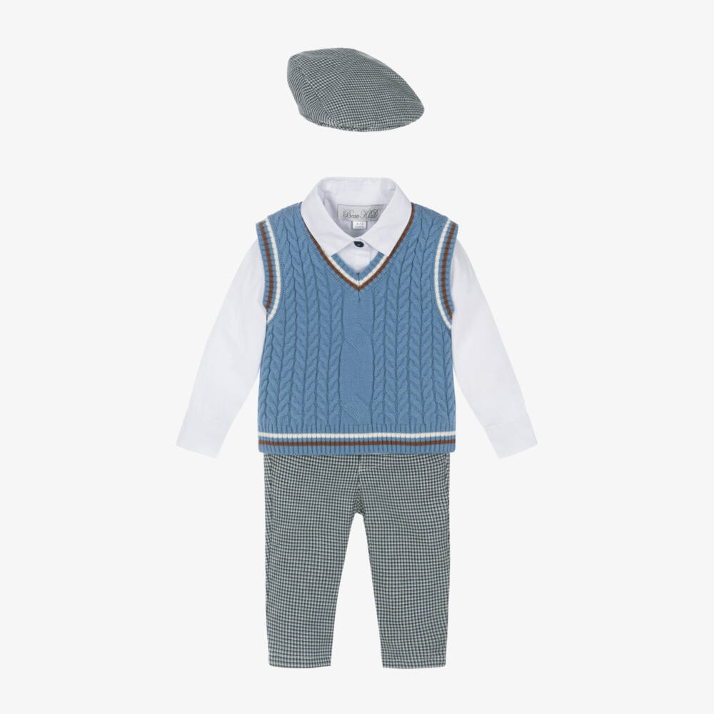 Beau KiD-Boys Cotton Dogtooth Trousers Ensemble | Childrensalon Outlet