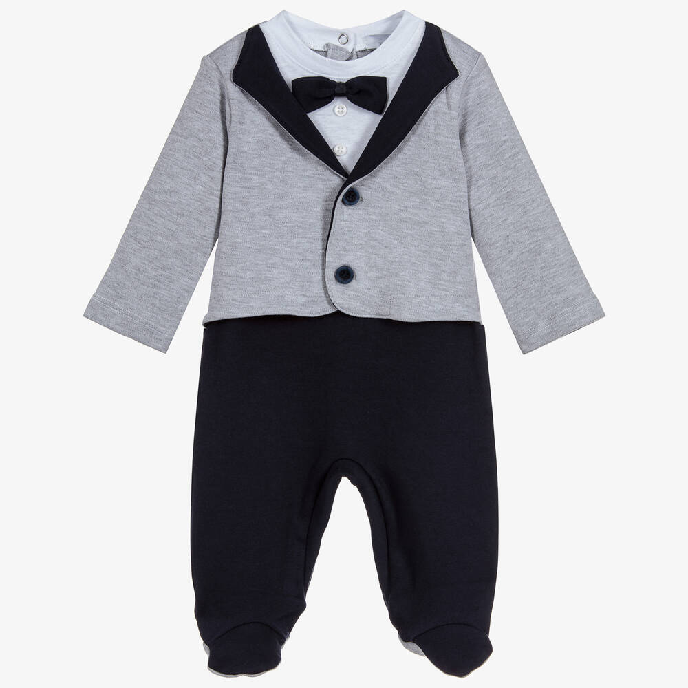 Beau KiD - Boys Cotton Tuxedo Babysuit | Childrensalon