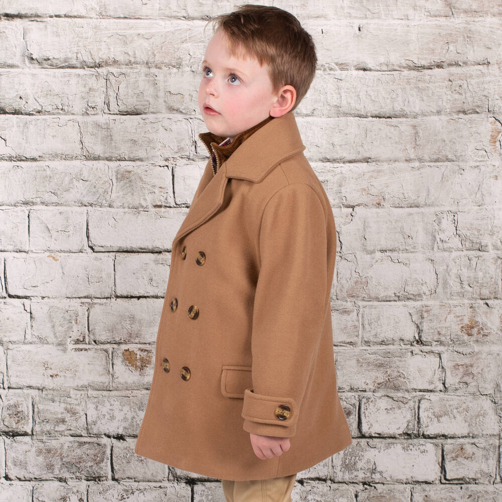 Beau KiD-Классическое бежевое пальто и кепка для мальчиков | Childrensalon Outlet