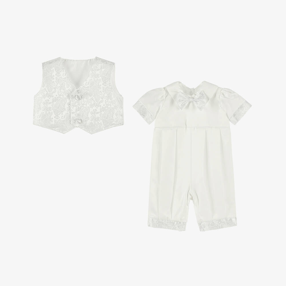 Beau KiD-Элегантный кремовый атласный комплект для мальчиков | Childrensalon Outlet