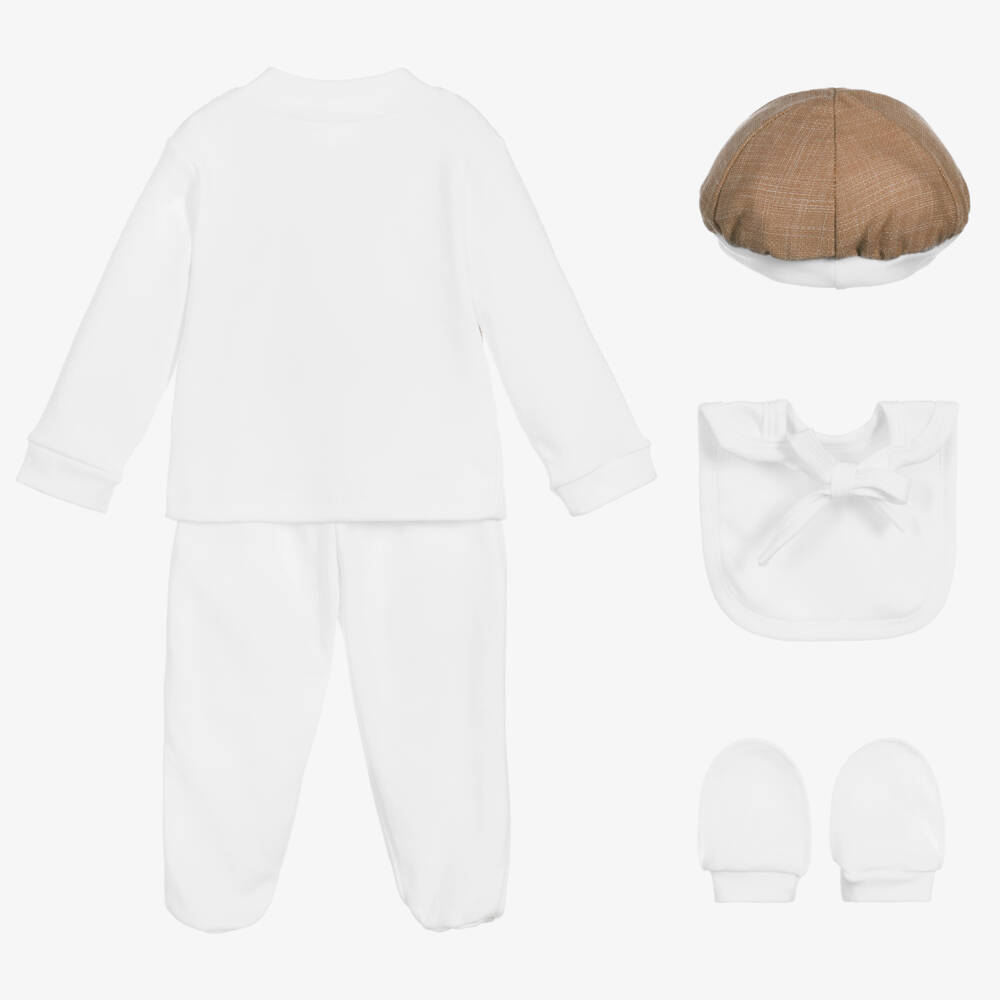 Beau KiD-Boys Ivory & Beige Babysuit Set | Childrensalon Outlet