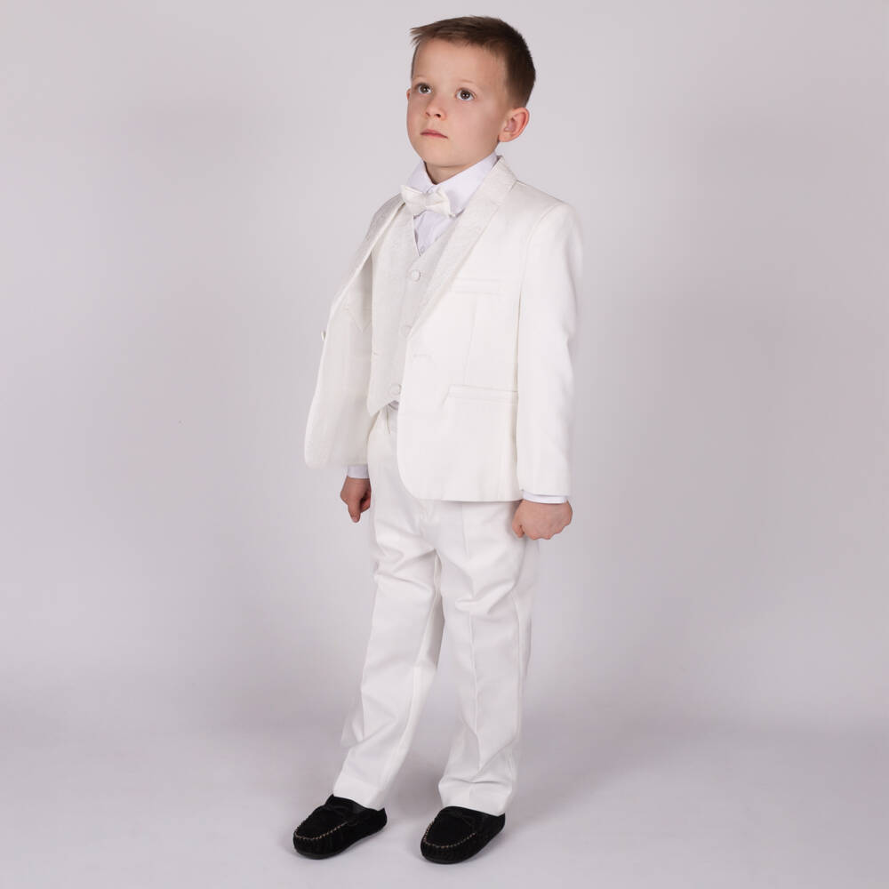 Beau KiD-Boys Ivory Floral Suit Ensemble | Childrensalon Outlet