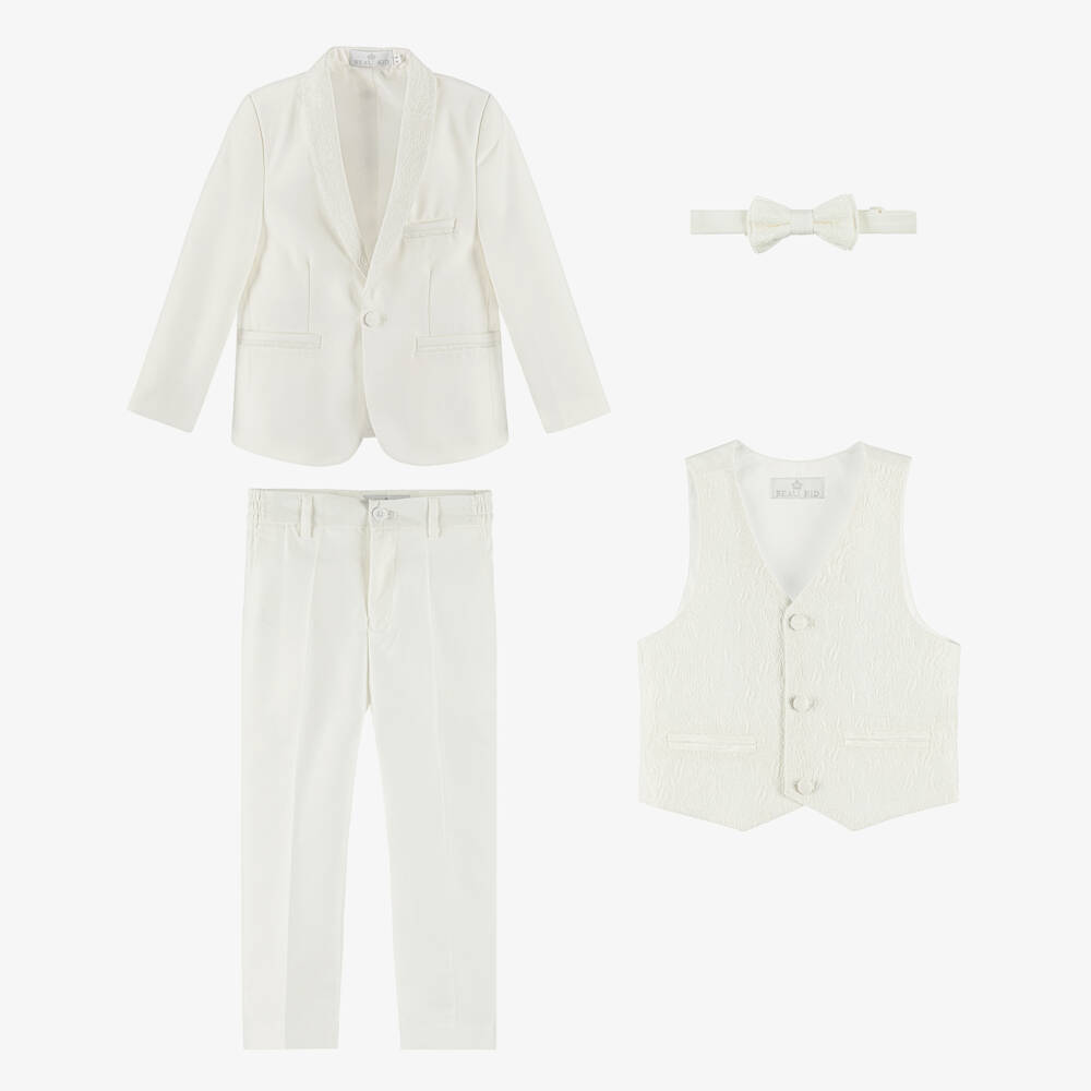 Beau KiD-طقم بدلة عاجي مزهر للأولاد | Childrensalon Outlet