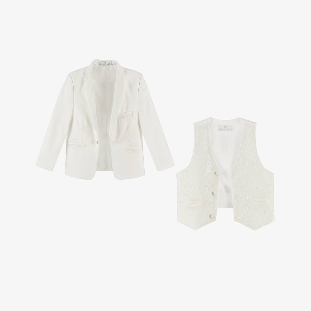 Beau KiD-طقم بدلة عاجي مزهر للأولاد | Childrensalon Outlet