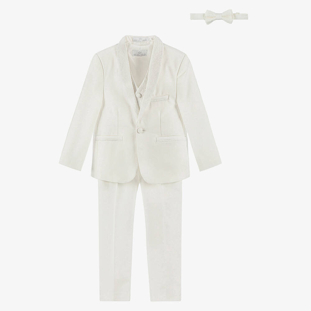 Beau KiD-Boys Ivory Floral Suit Ensemble | Childrensalon Outlet