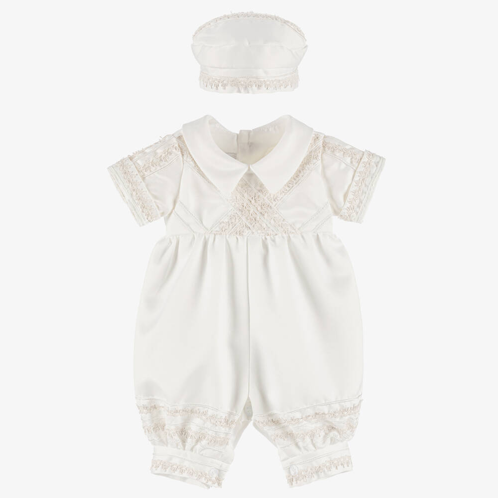 Beau KiD-Boys Ivory Satin Suit & Cap | Childrensalon Outlet