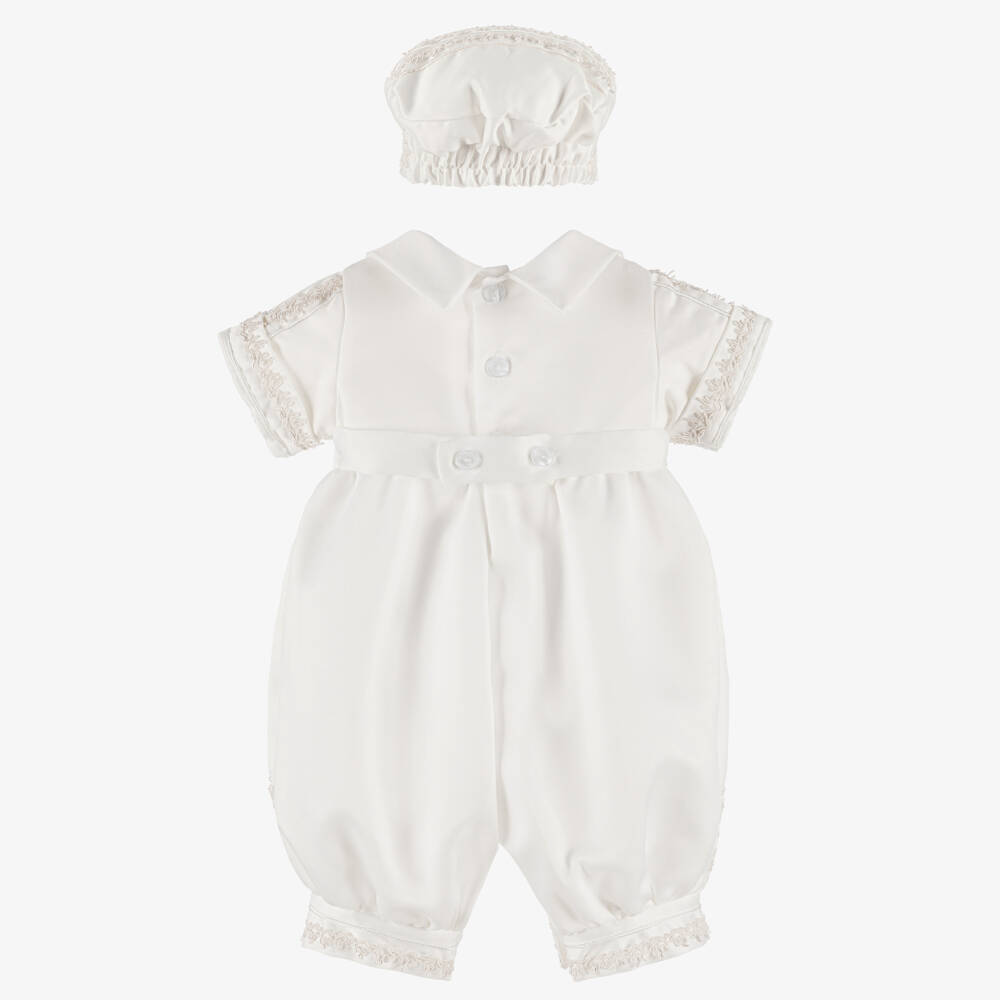Beau KiD-Boys Ivory Satin Suit & Cap | Childrensalon Outlet