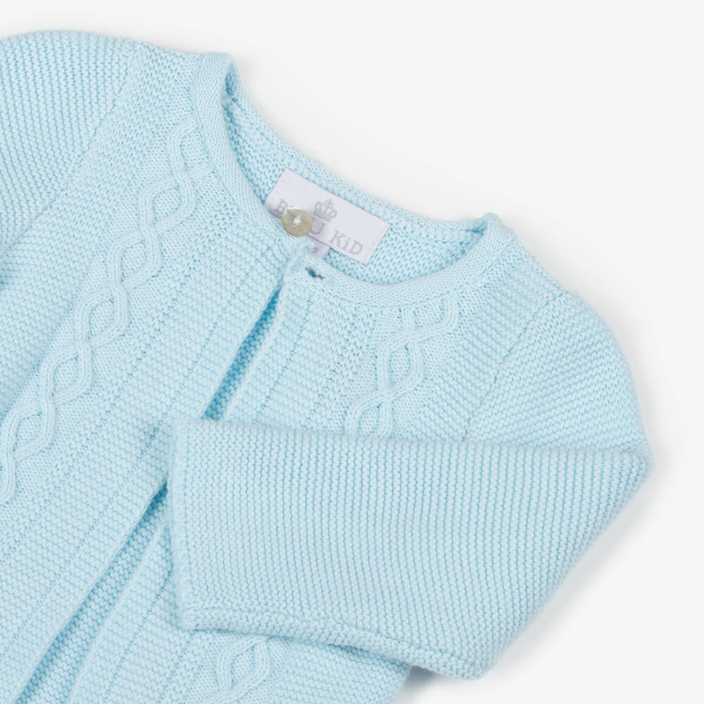 Beau KiD-Boys Light Blue Cotton Cardigan | Childrensalon Outlet