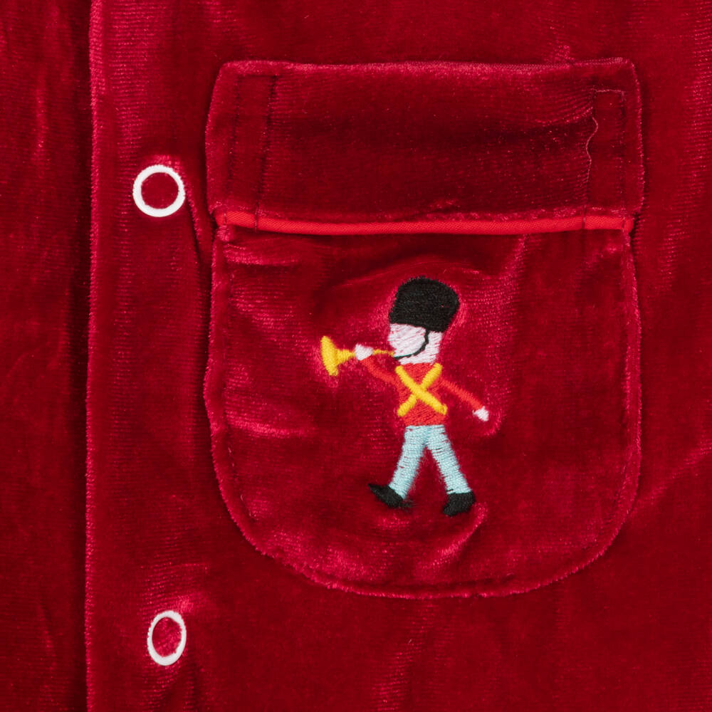 Beau KiD-Boys Luxurious Red Velvet Romper | Childrensalon Outlet