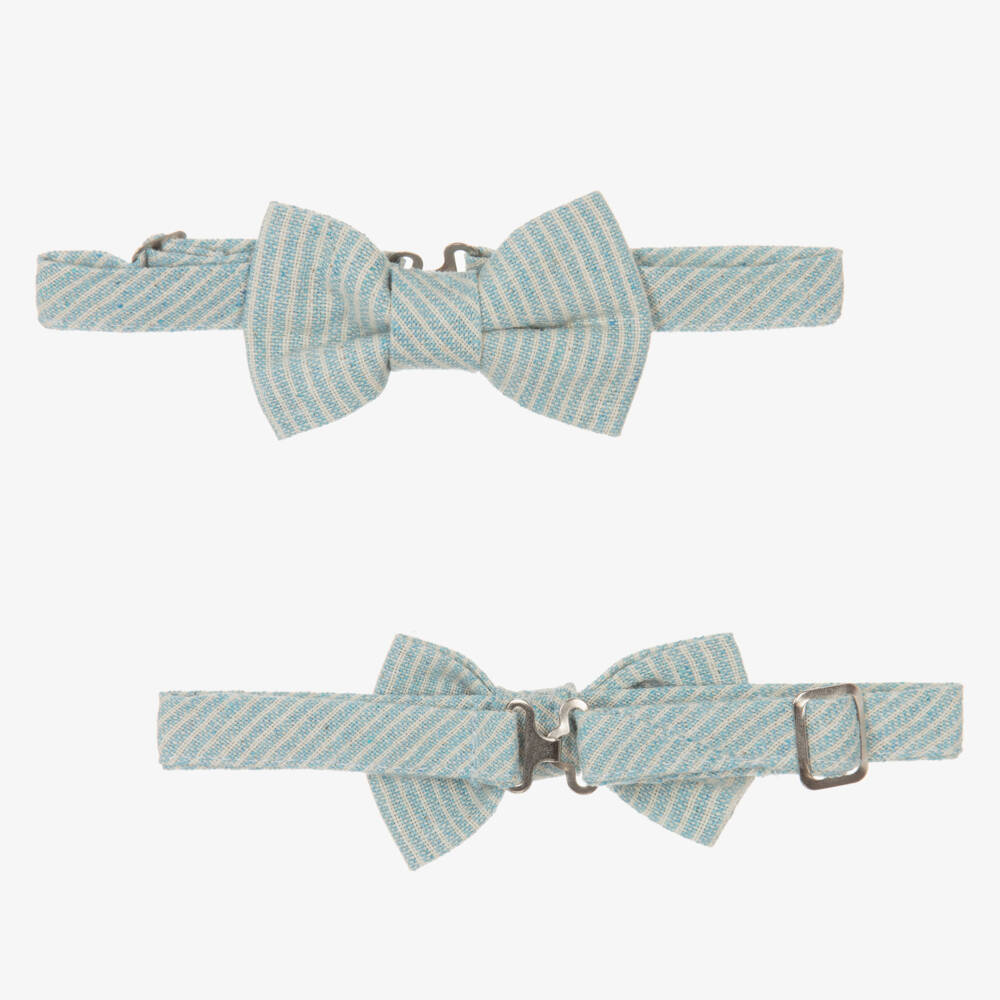 Beau KiD-Boys Mint Blue Cotton Stripe Shorts Suit | Childrensalon Outlet