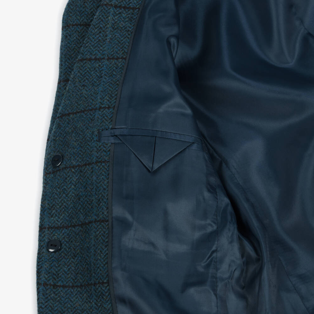 Beau KiD-Boys Navy Blue Check Suit | Childrensalon Outlet