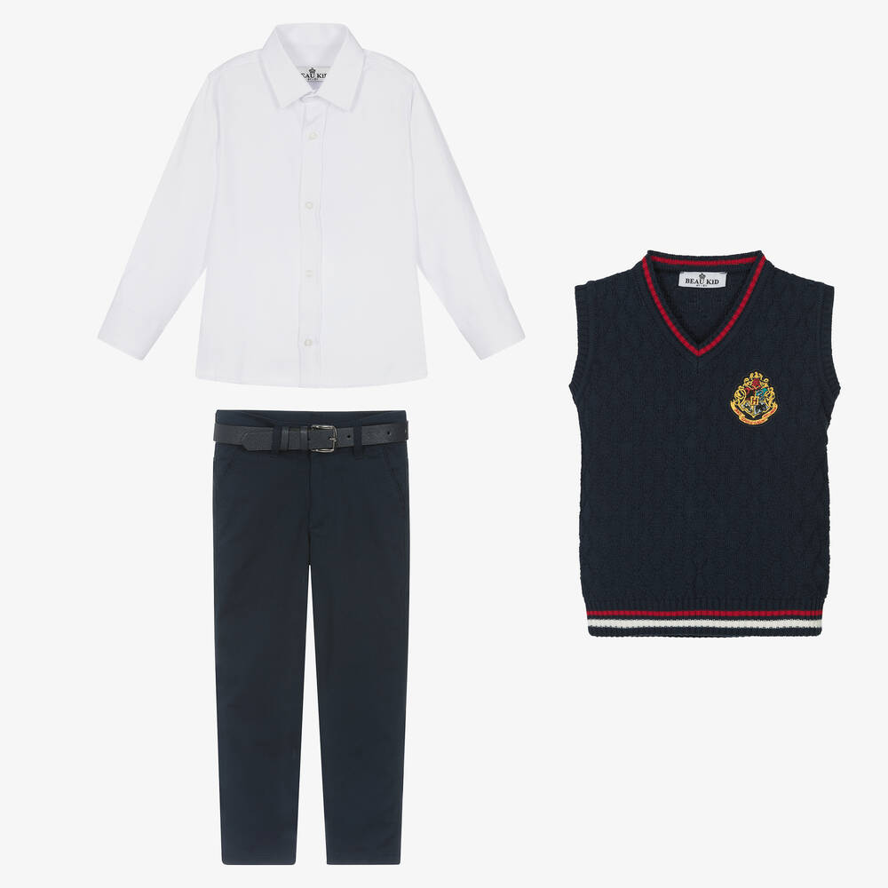 Beau KiD-Boys Navy Blue Trouser Set  | Childrensalon Outlet
