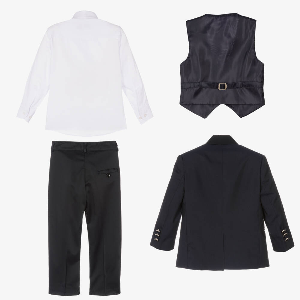 Beau KiD-Boys Navy Blue Tuxedo Suit | Childrensalon Outlet