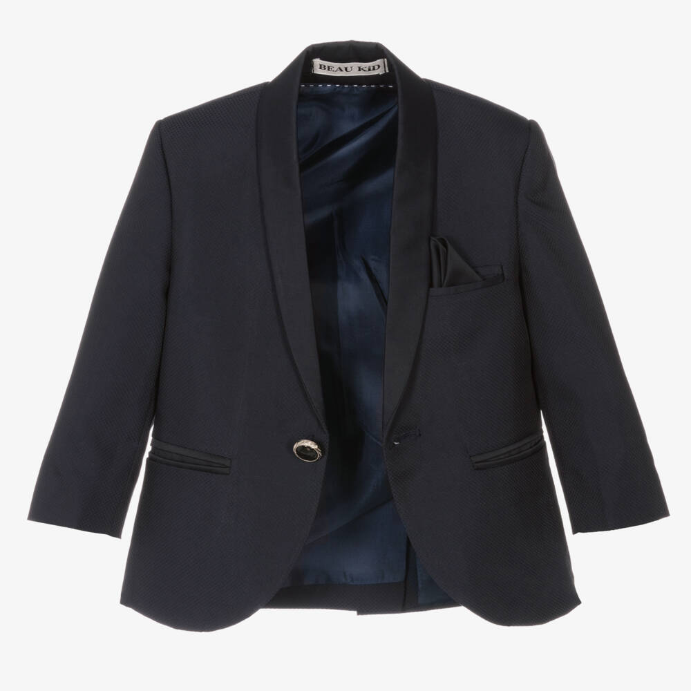 Beau KiD-Boys Navy Blue Tuxedo Suit | Childrensalon Outlet