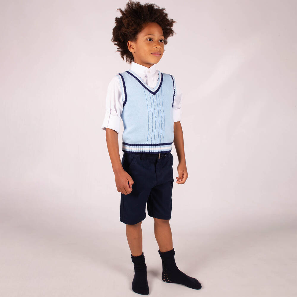 Beau KiD-Boys Navy & Pale Blue Shorts Set | Childrensalon Outlet