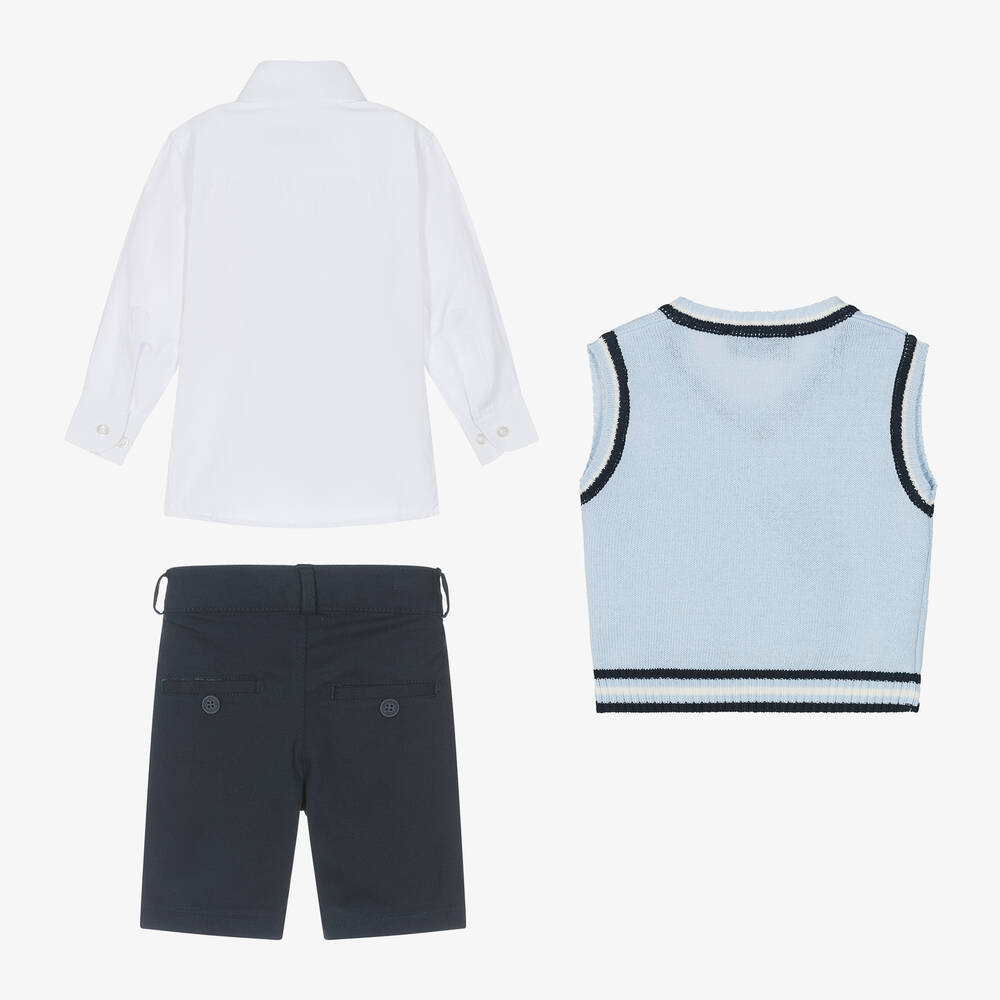 Beau KiD-Boys Navy & Pale Blue Shorts Set | Childrensalon Outlet
