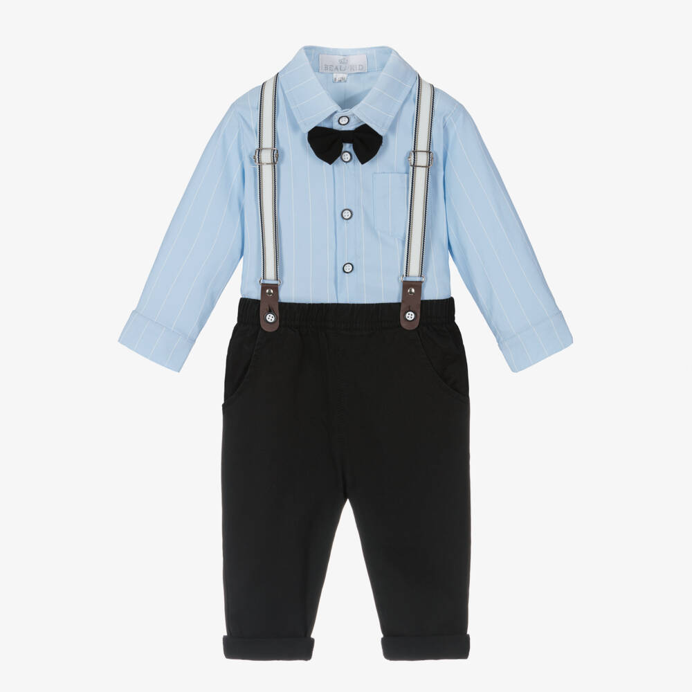 Beau KiD-Boys Navy Trousers & Blue Shirt | Childrensalon Outlet