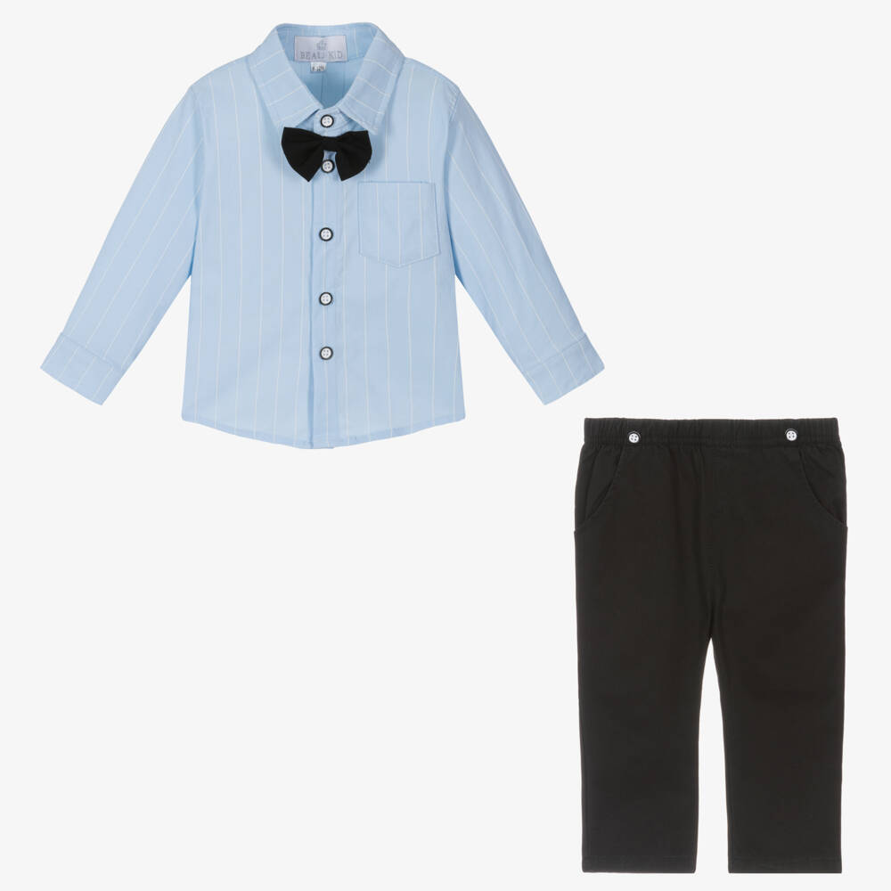 Beau KiD-Boys Navy Trousers & Blue Shirt | Childrensalon Outlet