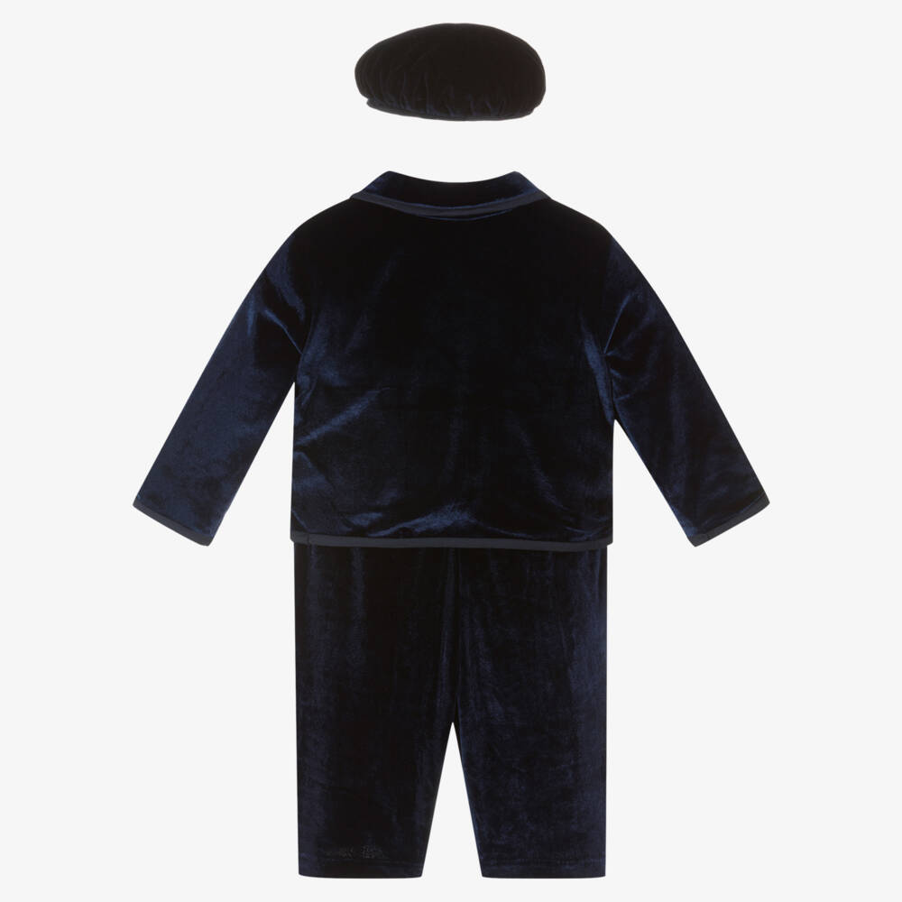 Beau KiD-Boys Navy Velvet Trousers Set | Childrensalon Outlet