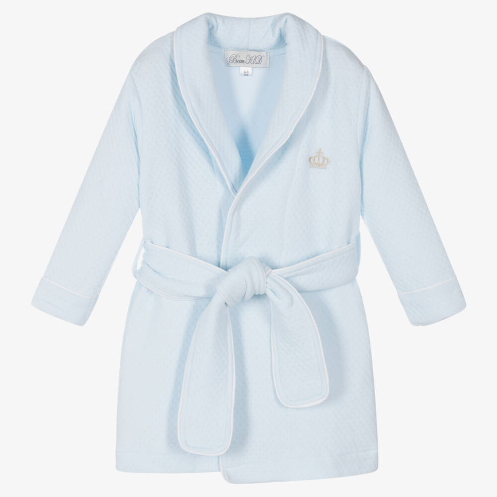 Beau KiD-Boys Pale Blue Cotton Bathrobe | Childrensalon Outlet