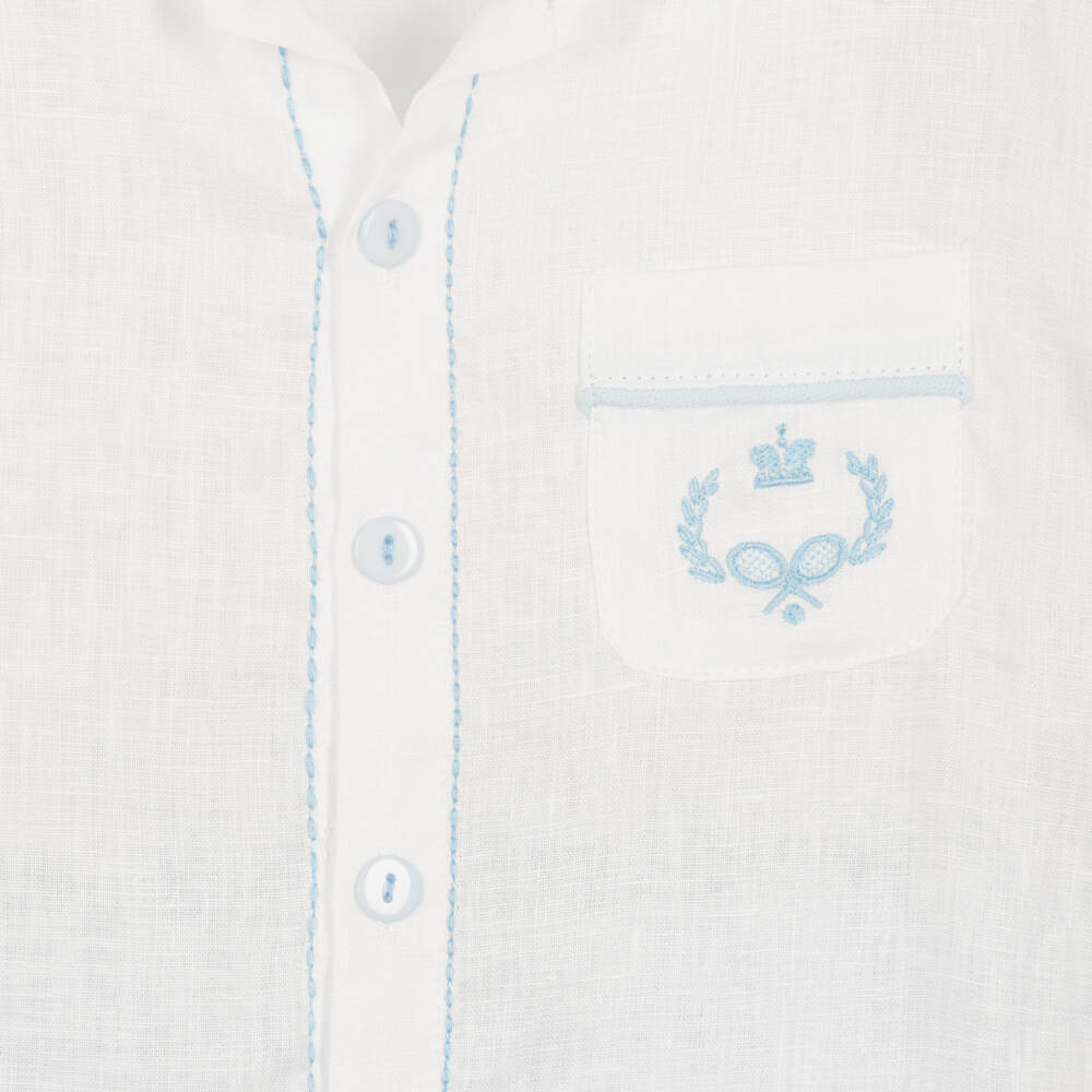 Beau KiD-Boys Pale Blue Cotton Suit & Shirt | Childrensalon Outlet