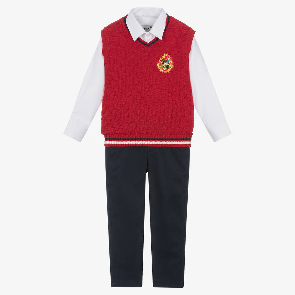 Beau KiD - Boys Red & Navy Blue Trouser Set  | Childrensalon