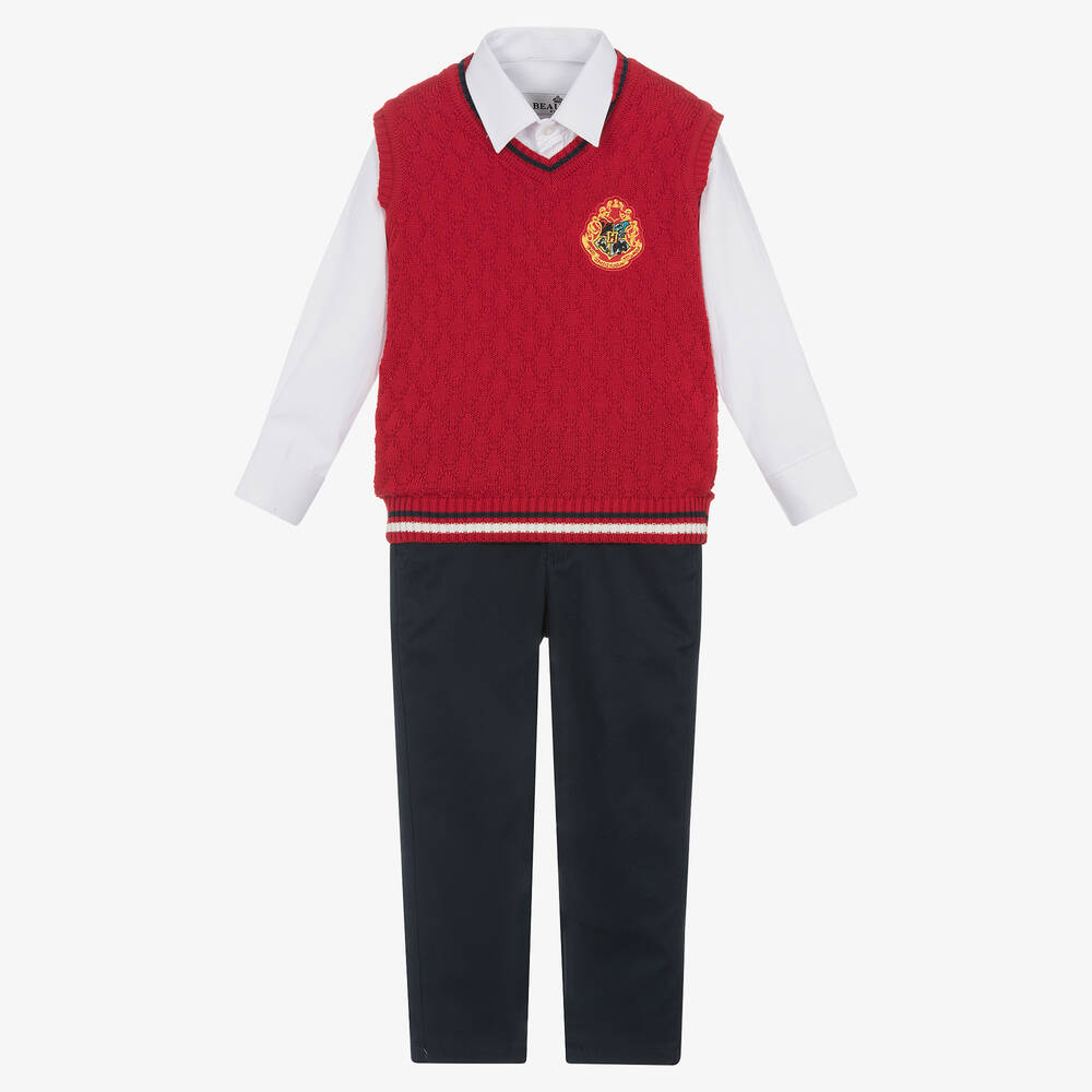 Beau KiD-Boys Red & Navy Blue Trouser Set  | Childrensalon Outlet