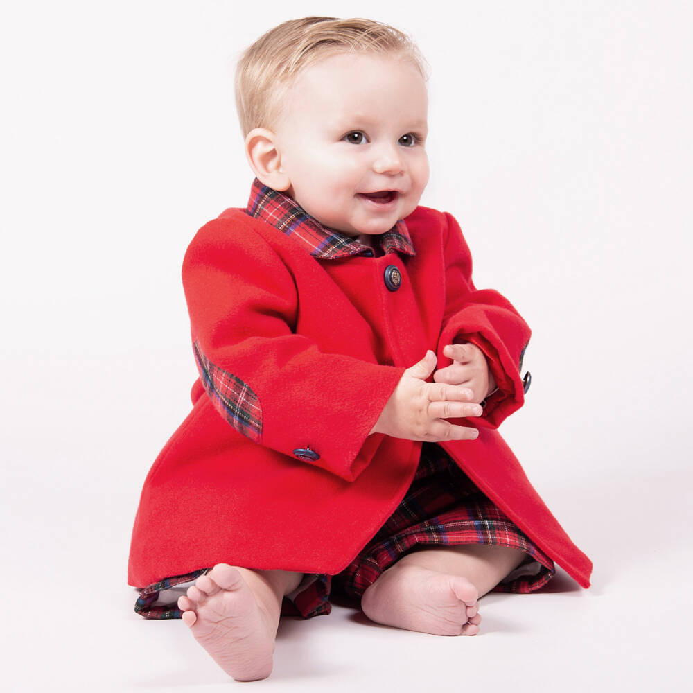 Beau KiD-Комплект пальто с красной шотландкой для мальчиков | Childrensalon Outlet