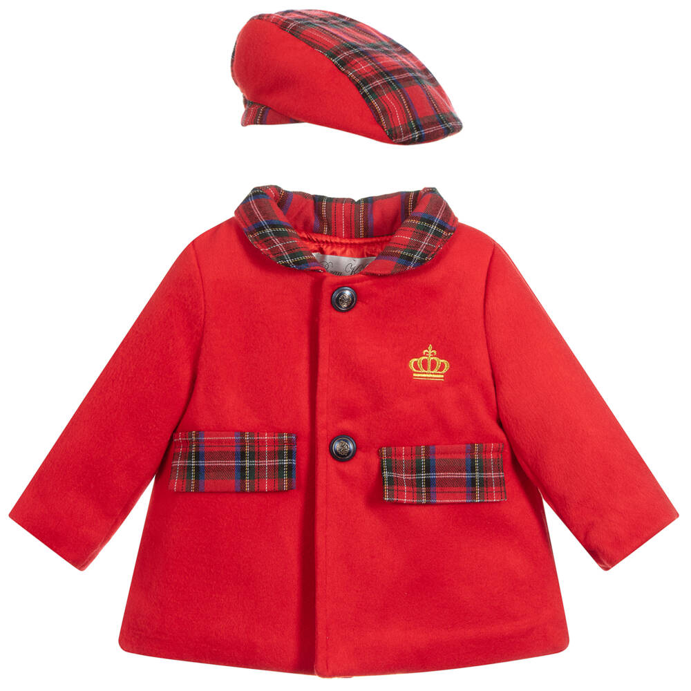 Beau KiD-Комплект пальто с красной шотландкой для мальчиков | Childrensalon Outlet