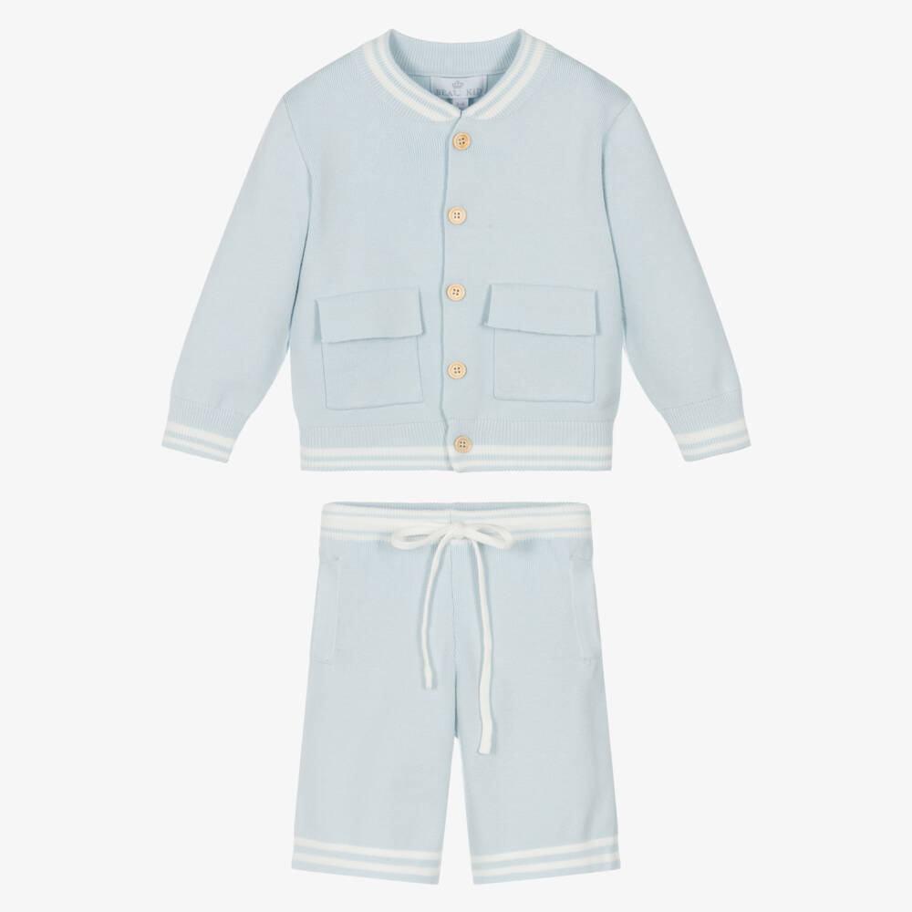 Beau KiD-Boys Soft Blue Knit Ensemble | Childrensalon Outlet