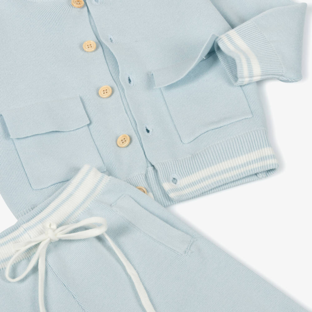Beau KiD-Boys Soft Blue Knit Ensemble | Childrensalon Outlet