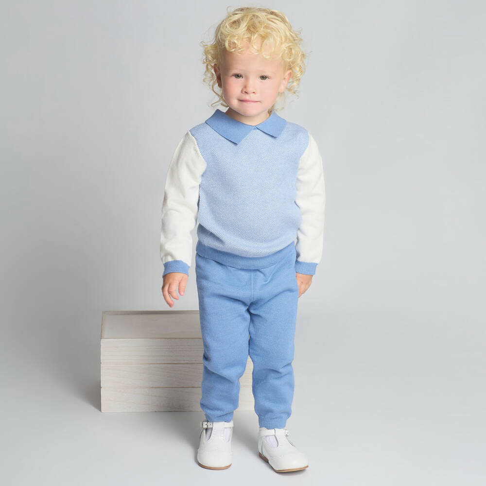 Beau KiD-Boys Soft Blue Knit Outfit | Childrensalon Outlet
