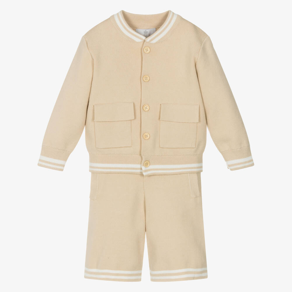 Beau KiD-طقم محبوك بلون البيج للأولاد | Childrensalon Outlet