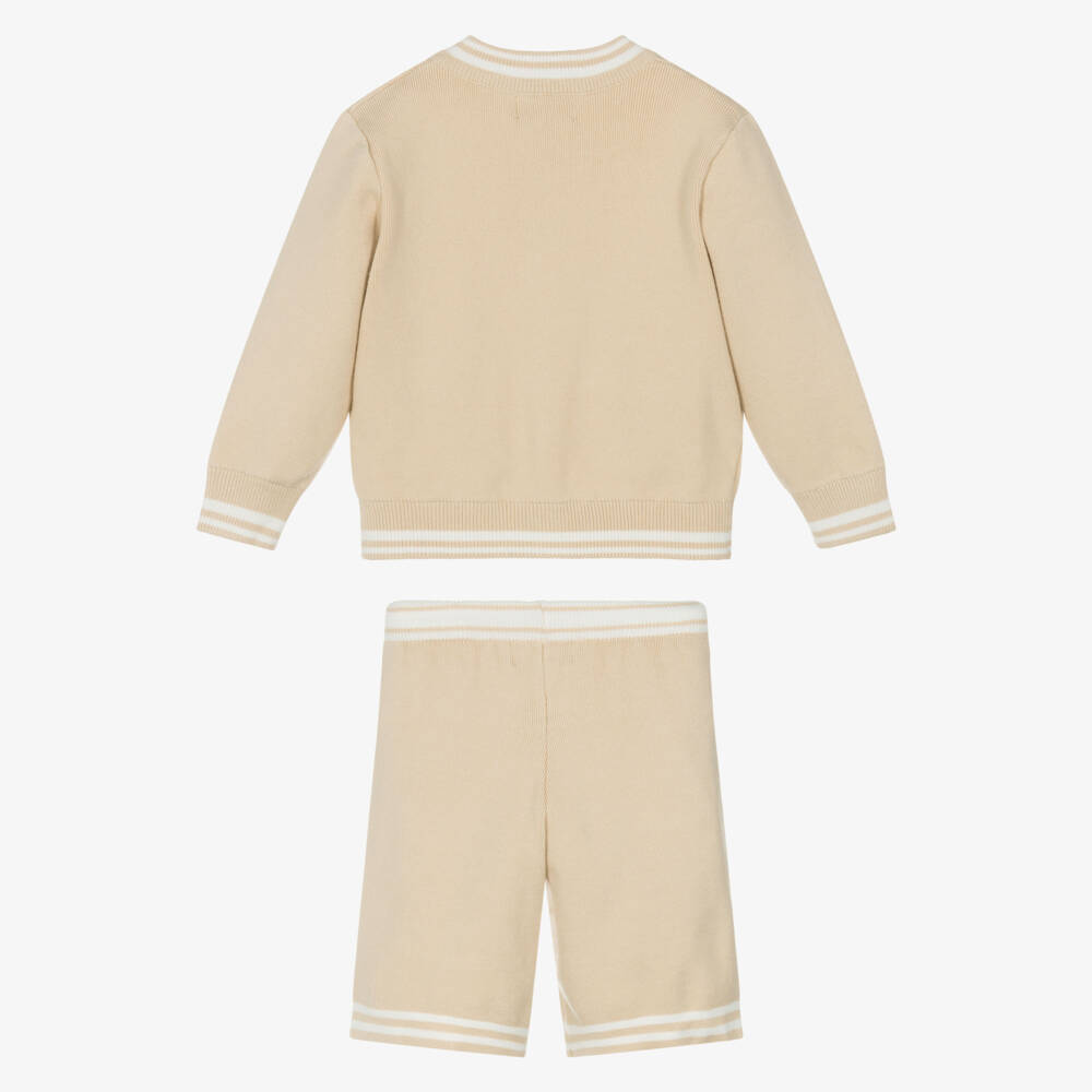 Beau KiD-طقم محبوك بلون البيج للأولاد | Childrensalon Outlet