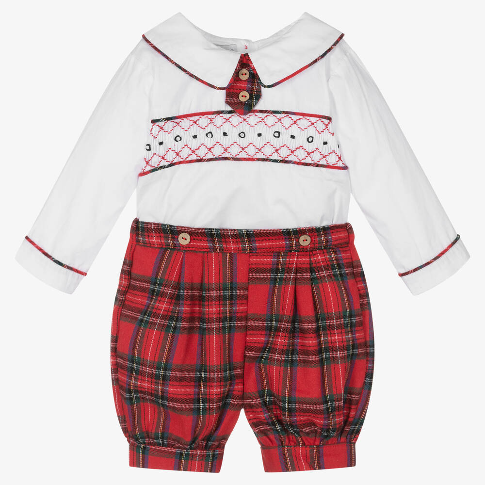 Beau KiD - Boys White & Red Buster Suit | Childrensalon