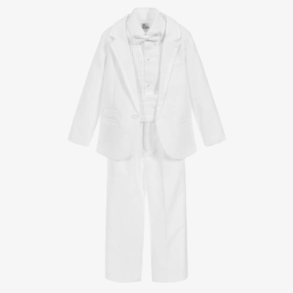 Beau KiD-Boys White Tuxedo Suit | Childrensalon Outlet