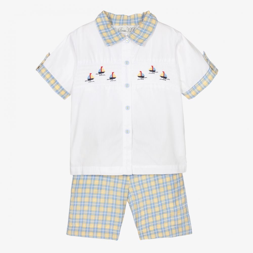 Beau KiD - Boys Yellow & Blue Shorts Set | Childrensalon