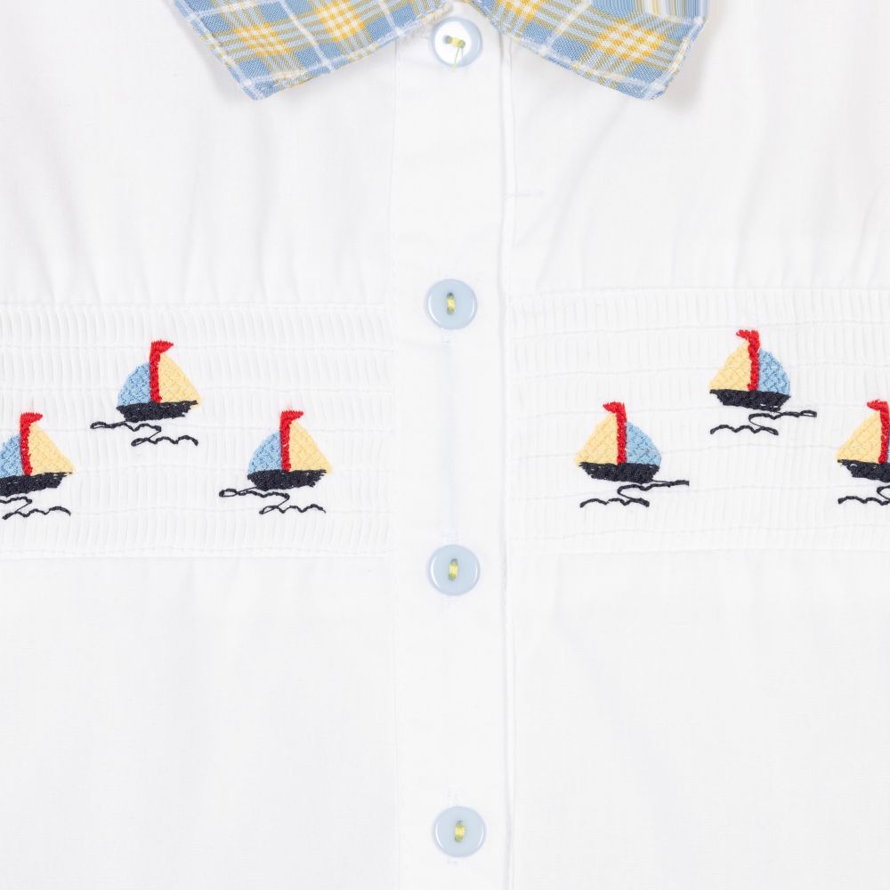 Beau KiD-Boys Yellow & Blue Shorts Set | Childrensalon Outlet