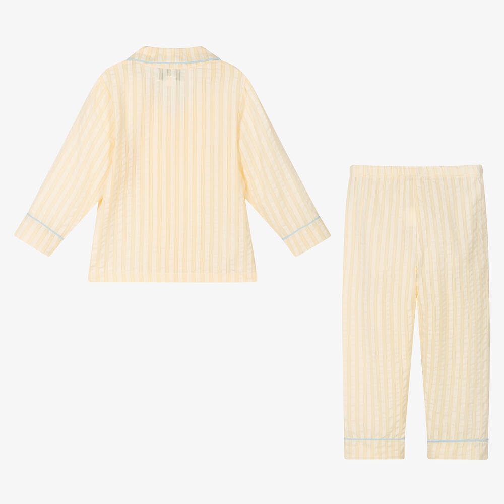 Beau KiD Boys Yellow Cotton Pyjamas