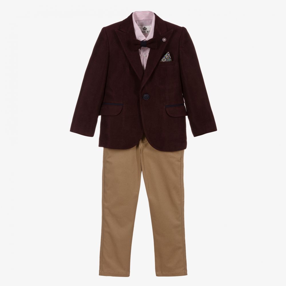 Beau KiD - Costume bordeaux et beige | Childrensalon